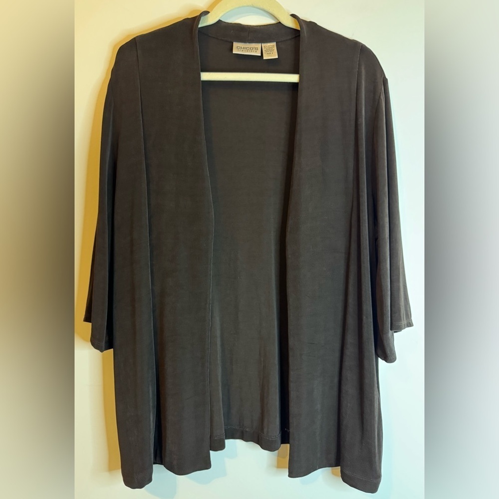 Chico’s Travelers Women’s Black Open Front Cardigan Size XL/Chico’s Size 3